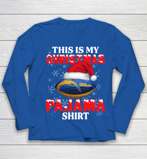 Los Angeles Chargers This Is My Christmas Pajama Shirt NFL Youth Long Sleeve 7