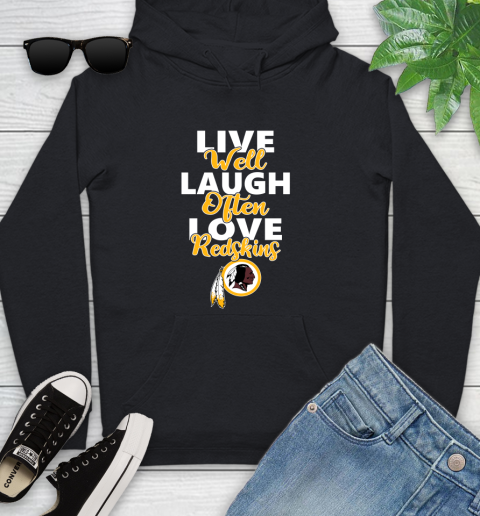 NFL Football Washington Redskins Live Well Laugh Often Love Shirt Youth Hoodie