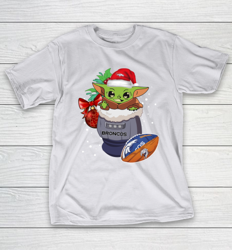 Denver Broncos Christmas Baby Yoda Star Wars Funny Happy NFL T-Shirt 12