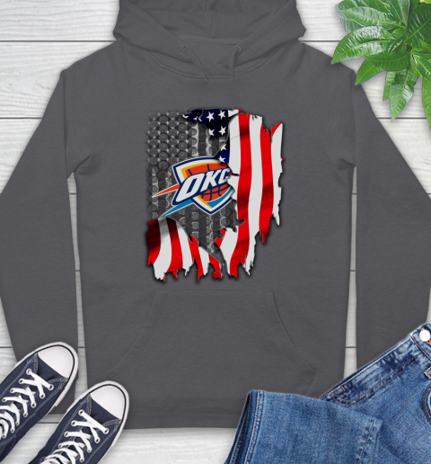 Oklahoma City Thunder NBA Basketball American Flag Hoodie 7