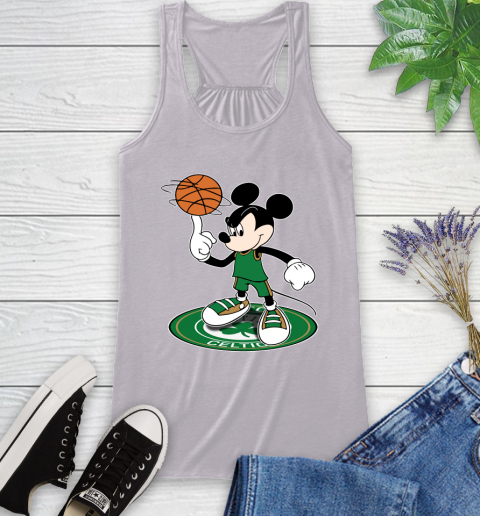 NBA Basketball Boston Celtics Cheerful Mickey Disney Shirt Racerback Tank 5