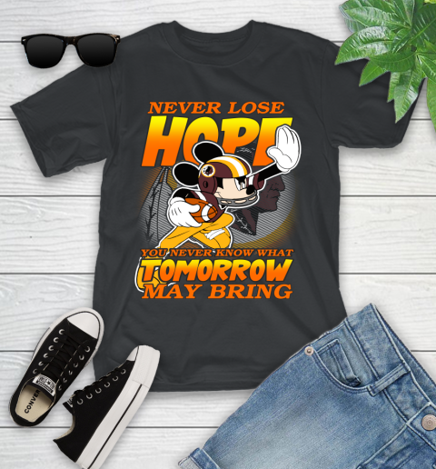 Washington Redskins NFL Football Mickey Disney Never Lose Hope Youth T-Shirt