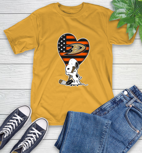 Anaheim Ducks NHL Hockey The Peanuts Movie Adorable Snoopy T-Shirt 3