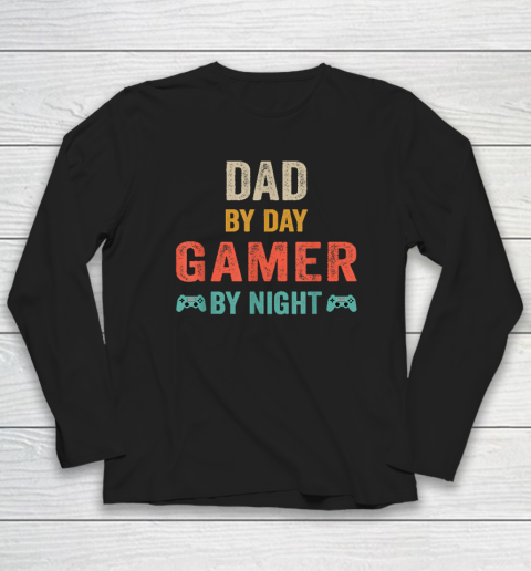 Dad By Day Gamer By Night Meme For Gamers Long Sleeve T-Shirt