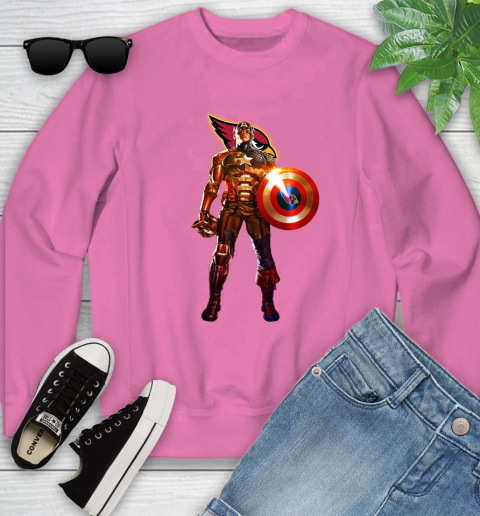 NFL Captain America Marvel Avengers Endgame Football Sports Arizona Cardinals Youth Sweatshirt 7