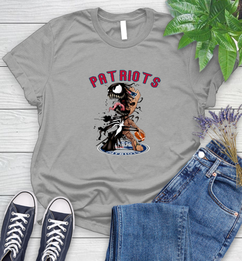 NFL New England Patriots Football Venom Groot Guardians Of The Galaxy Women's T-Shirt 11 NFL New England Patriots Football Venom Groot Guardians Of The Galaxy Women's T-Shirt - Image 11