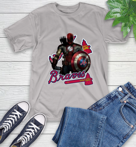 MLB Captain America Thor Spider Man Hawkeye Avengers Endgame Baseball Atlanta Braves T-Shirt 12