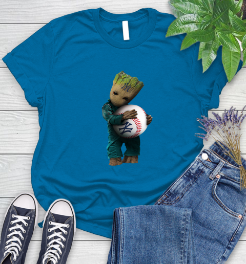 MLB Groot Guardians Of The Galaxy Baseball Sports New York Yankees Women's T-Shirt 7