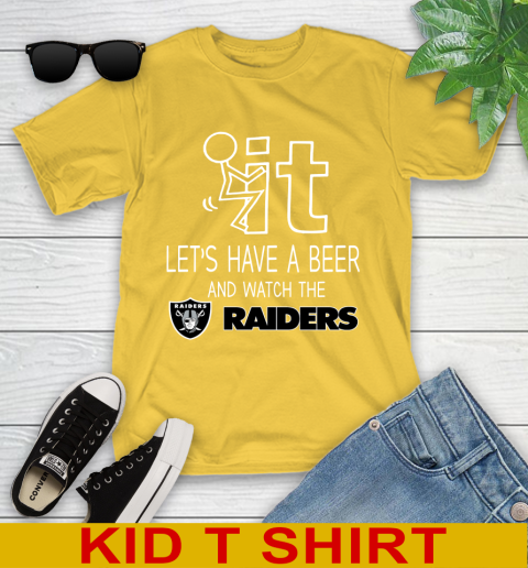 Oakland Raiders Football NFL Let's Have A Beer And Watch Your Team Sports Youth T-Shirt 9
