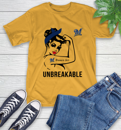 MLB Milwaukee Brewers Girl Unbreakable Baseball Sports T-Shirt 2