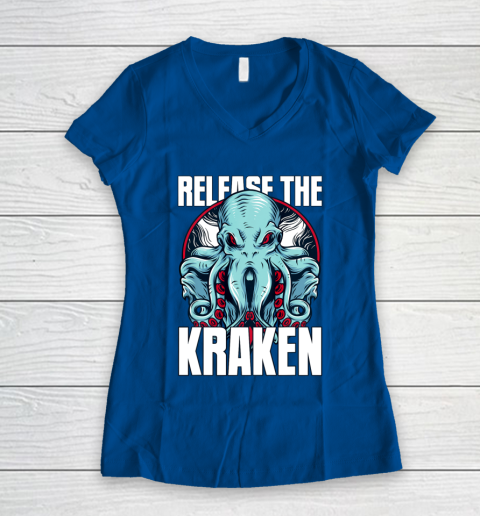 Release the Kraken Women's V-Neck T-Shirt 7