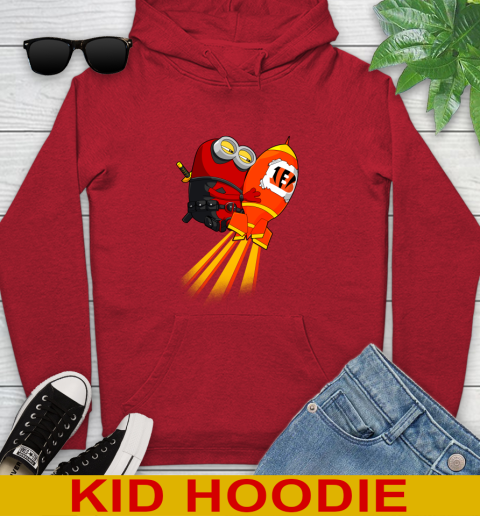 NFL Football Cincinnati Bengals Deadpool Minion Marvel Shirt Youth Hoodie 11