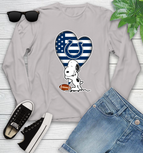 Indianapolis Colts NFL Football The Peanuts Movie Adorable Snoopy Youth Long Sleeve 12