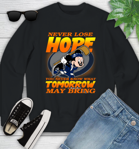 Tampa Bay Lightning NHL Hockey ootball Mickey Disney Never Lose Hope Youth Sweatshirt
