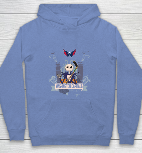 NHL Washington Capitals Hockey Jack Skellington Halloween Youth Hoodie 8