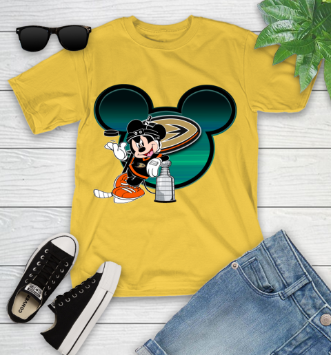 NHL Anaheim Ducks Stanley Cup Mickey Mouse Disney Hockey T Shirt Youth T-Shirt 8