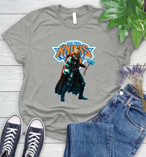 NBA Thor Avengers Endgame Basketball New York Knicks Women's T-Shirt 10