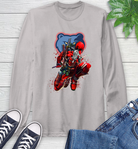 NBA Deadpool Marvel Comics Sports Basketball Memphis Grizzlies Long Sleeve T-Shirt 12