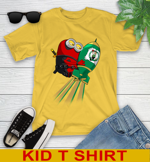 NBA Basketball Boston Celtics Deadpool Minion Marvel Shirt Youth T-Shirt 9
