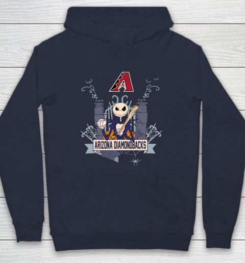 MLB Arizona Diamondbacks Baseball Jack Skellington Halloween Hoodie 2