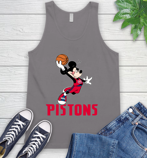 NBA Basketball Detroit Pistons Cheerful Mickey Mouse Shirt Tank Top 7