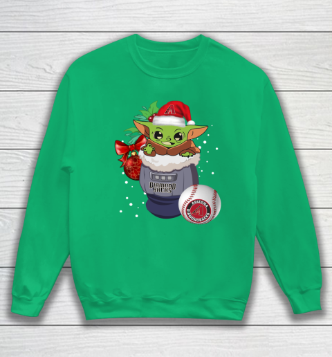 Arizona Diamondbacks Christmas Baby Yoda Star Wars Funny Happy MLB Sweatshirt 6