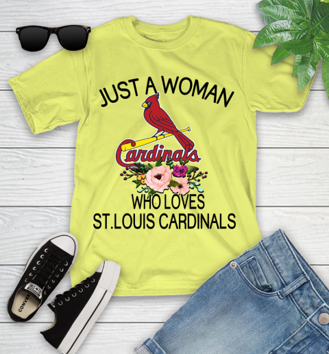 MLB Just A Woman Who Loves St.Louis Cardinals Baseball Sports Youth T-Shirt 5