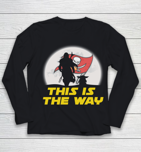 Tampa Bay Buccaneers NFL Football Star Wars Yoda And Mandalorian This Is The Way Youth Long Sleeve