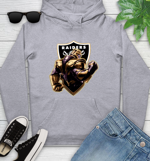 NFL Thanos Avengers Endgame Football Sports Oakland Raiders Youth Hoodie 6