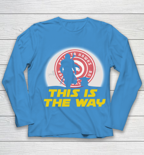 Atlanta Hawks NBA Basketball Star Wars Yoda And Mandalorian This Is The Way Youth Long Sleeve 5