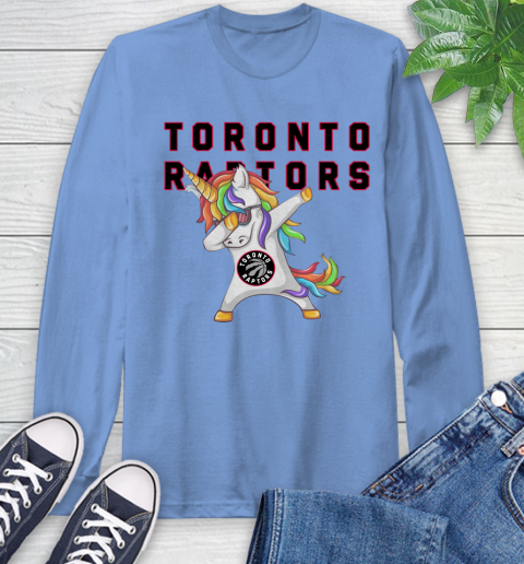 Toronto Raptors NBA Basketball Funny Unicorn Dabbing Sports Long Sleeve T-Shirt 11