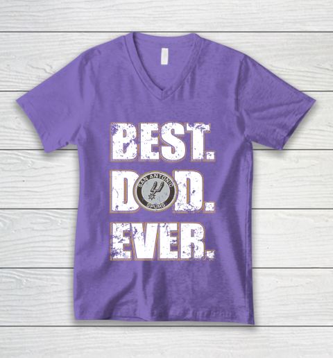 NBA San Antonio Spurs Basketball Best Dad Ever Family Shirt V-Neck T-Shirt 8
