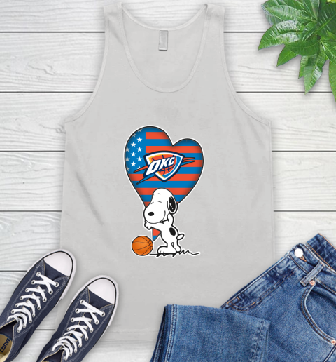 Oklahoma City Thunder NBA Basketball The Peanuts Movie Adorable Snoopy Tank Top