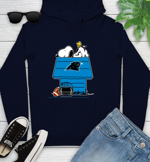 Carolina Panthers NFL Football Snoopy Woodstock The Peanuts Movie Youth Hoodie 4