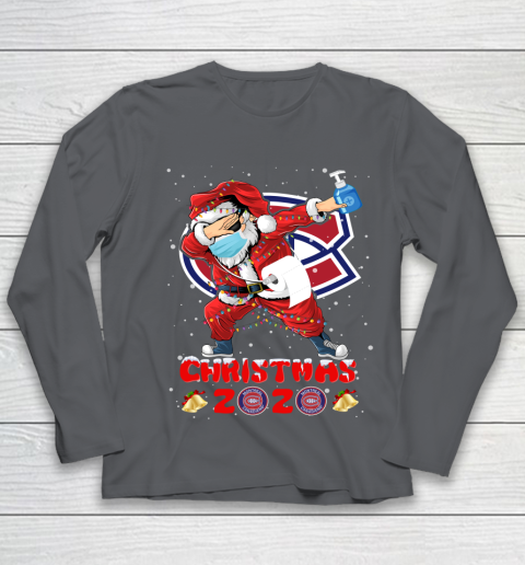Montreal Canadiens Funny Santa Claus Dabbing Christmas 2020 NHL Youth Long Sleeve 6