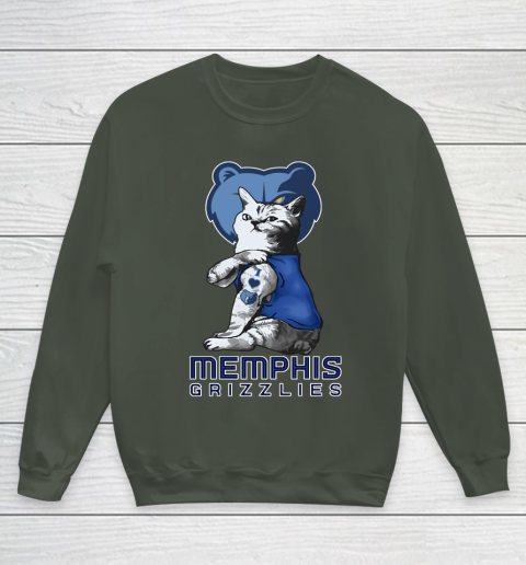 NBA Basketball My Cat Loves Memphis Grizzlies Youth Sweatshirt 8