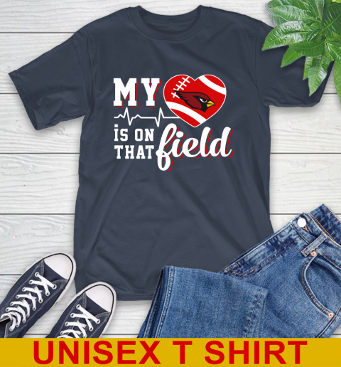 NFL My Heart Is On That Field Football Sports St.Louis Cardinals T-Shirt 3