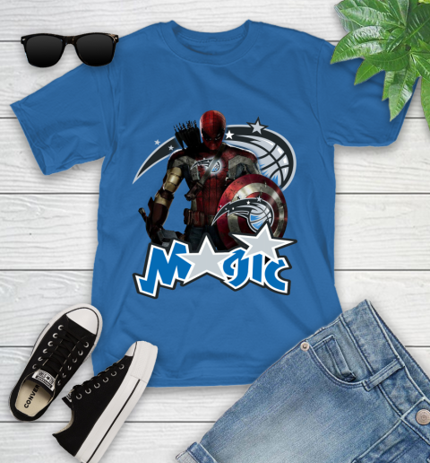 Philadelphia 76ers NBA Basketball Captain America Thor Spider Man Hawkeye Avengers Youth T-Shirt 9