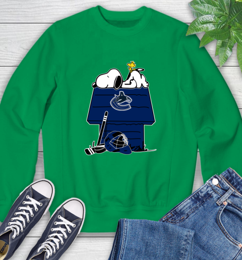 Vancouver Canucks NHL Hockey Snoopy Woodstock The Peanuts Movie Sweatshirt 6
