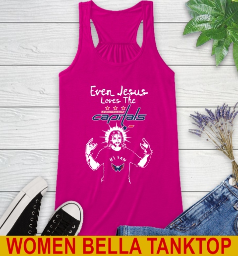 Washington Capitals NHL Hockey Even Jesus Loves The Capitals Shirt Racerback Tank 6