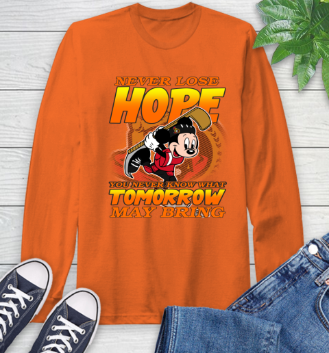 Ottawa Senators NHL Hockey ootball Mickey Disney Never Lose Hope Long Sleeve T-Shirt 4
