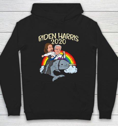 Biden Harris 2020 Narwhale Rainbow Funny Joe Kamala Democrat Hoodie