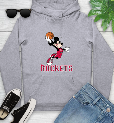 NBA Basketball Houston Rockets Cheerful Mickey Mouse Shirt Youth Hoodie 6