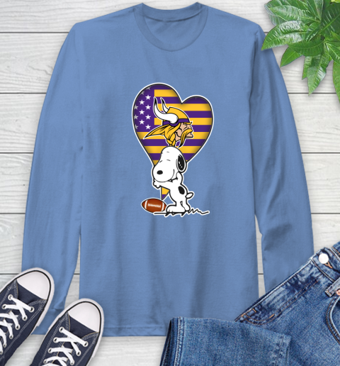 Minnesota Vikings NFL Football The Peanuts Movie Adorable Snoopy Long Sleeve T-Shirt 11