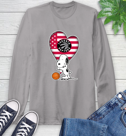 Toronto Raptors NBA Basketball The Peanuts Movie Adorable Snoopy Long Sleeve T-Shirt 6