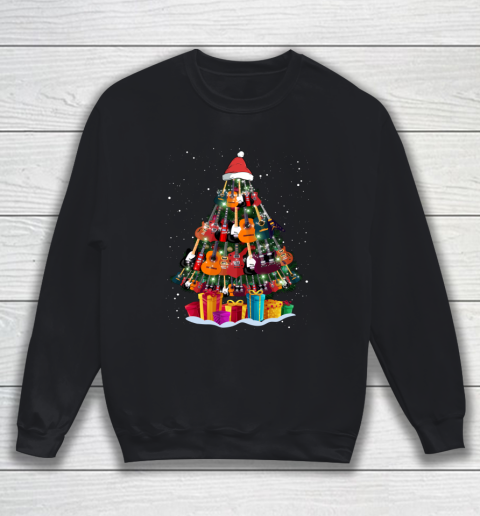 Guitar Christmas Tree Shirt Funny Xmas Gifts Guitar Players Sweatshirt