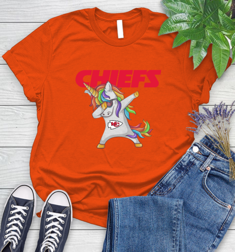 Kansas City Chiefs NFL Football Funny Unicorn Dabbing Sports Women's T-Shirt 4