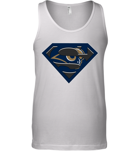 NFL Los Angeles Rams LOGO Superman 3auo nfl los angeles ramslogo superman unisex tank 17 front white