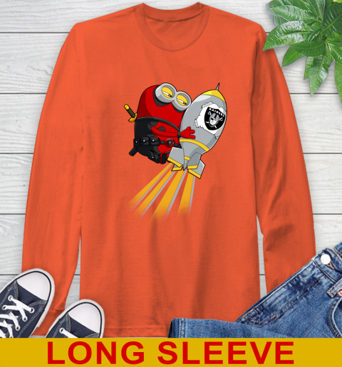 NFL Football Oakland Raiders Deadpool Minion Marvel Shirt Long Sleeve T-Shirt 4