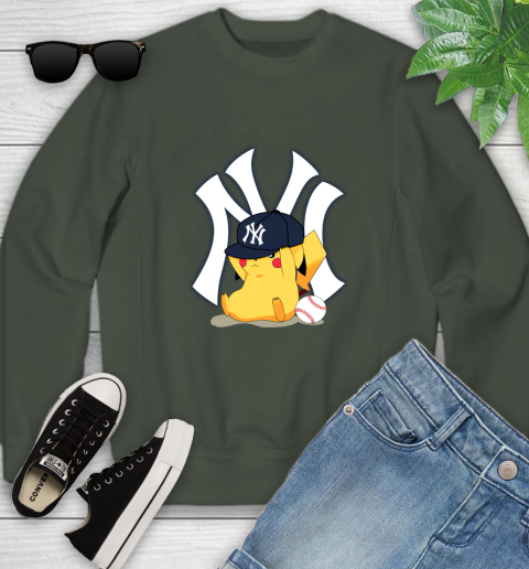 MLB Pikachu Baseball Sports New York Yankees Youth Sweatshirt 10